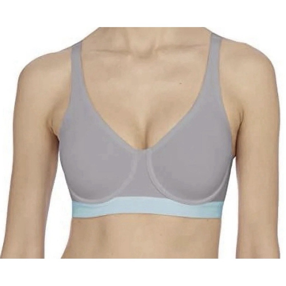 NATORI Recharge Sports Bra in Aqua Sky Grey Blue SIZE 34D Brand New With Tags